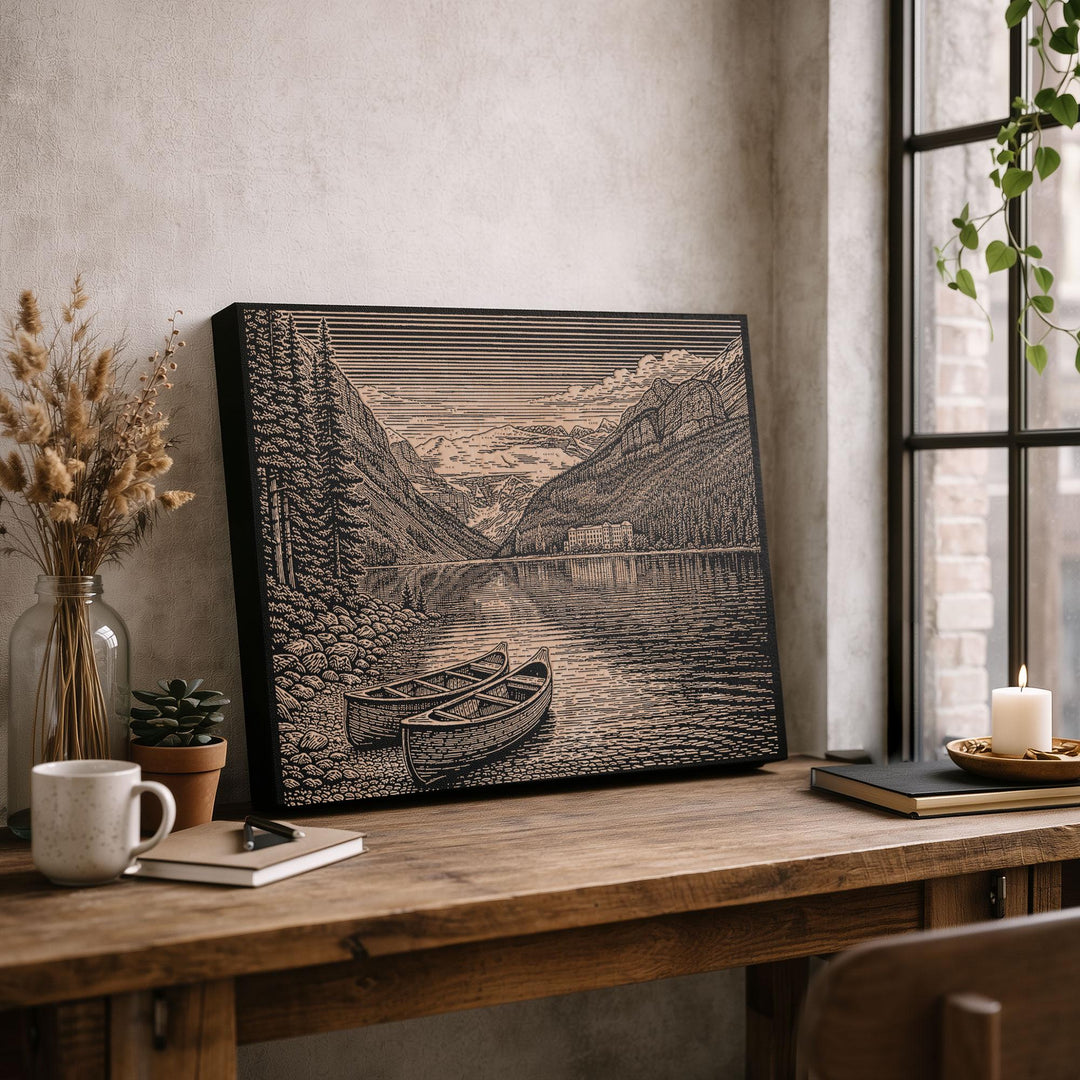 Lake Louise Engraved Birch Art Panel