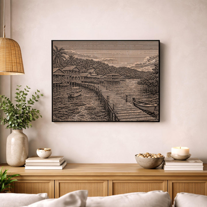 Bocas del Toro Engraved Birch Art Panel