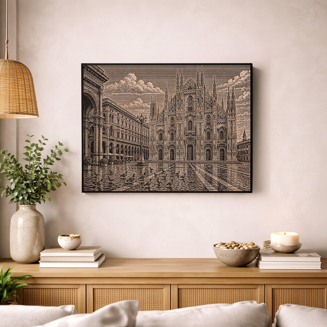Duomo di Milano Engraved Birch Art Panel