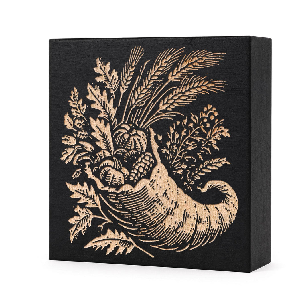 Autumn Cornucopia Engraved Birch Wood Panel