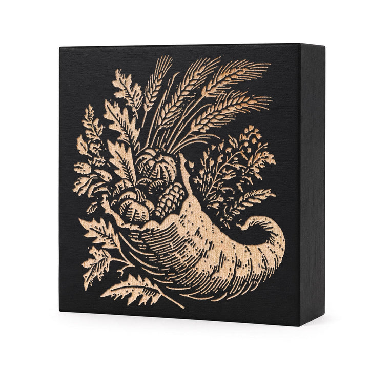 Autumn Cornucopia Engraved Birch Wood Panel