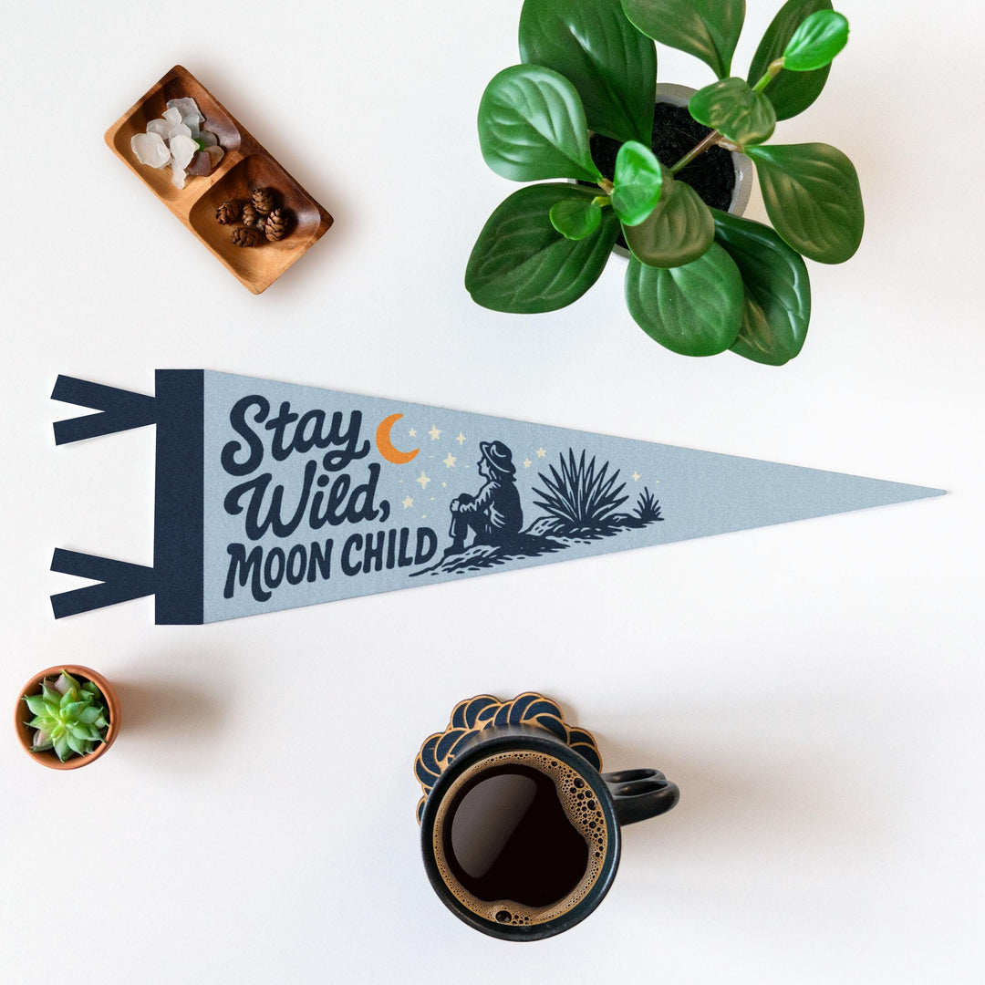 Stay Wild Moon Child Felt Pennant