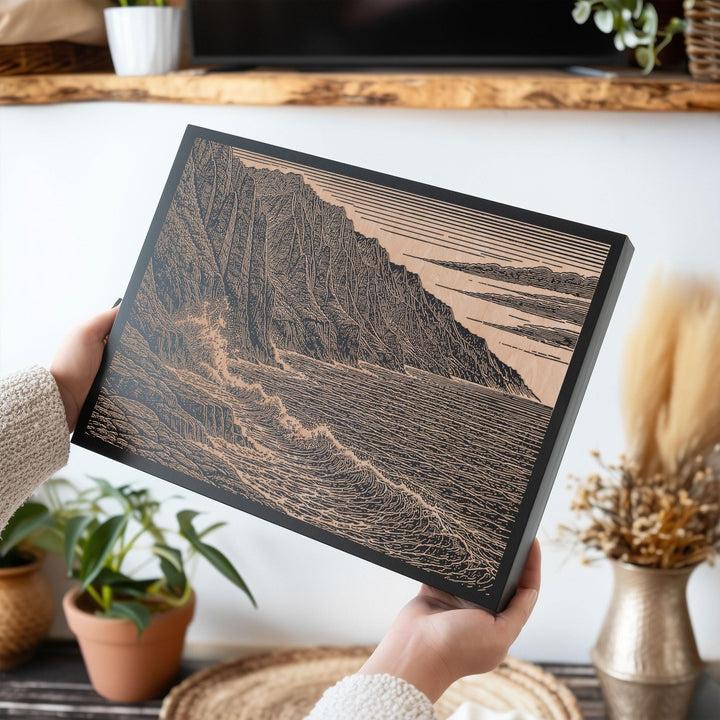 Na Pali Coast Hawaii Engraved Birch Art Panel