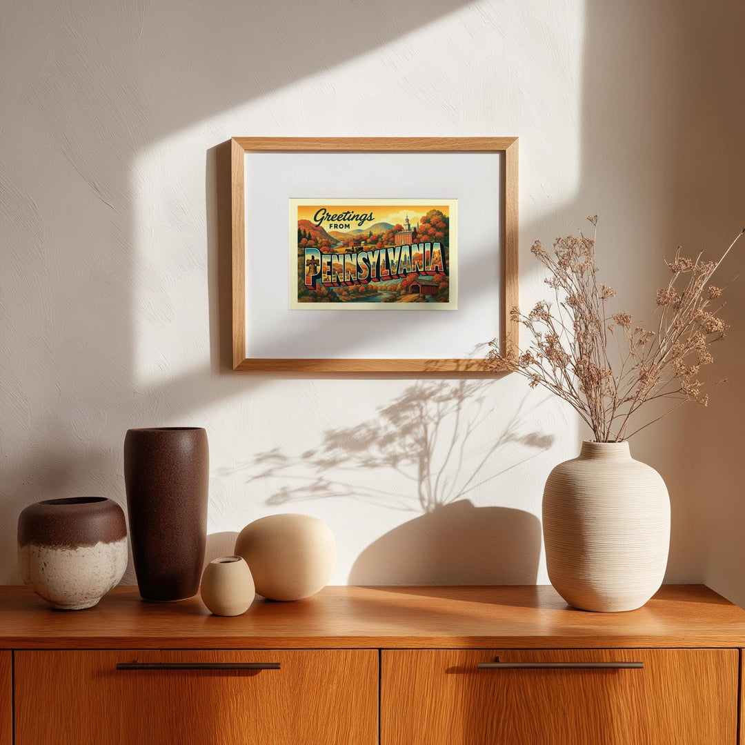 Pennsylvania Postcard Art Print