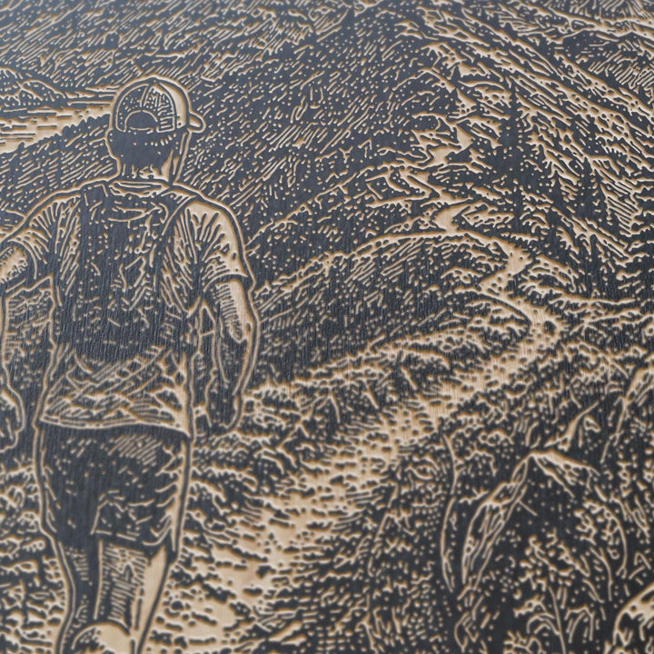 Morning Run in the Mountains Engraved Illustration