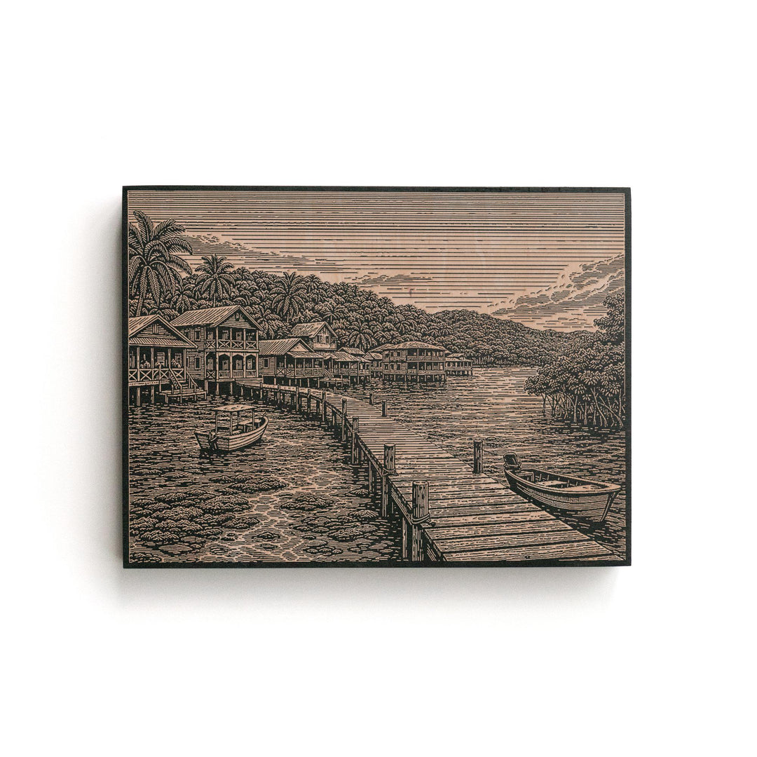 Bocas del Toro Engraved Birch Art Panel