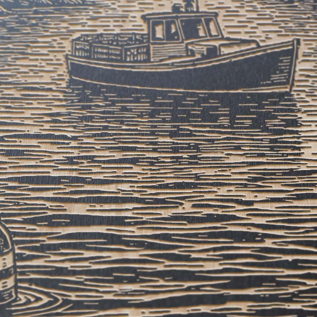 Lobster Boat Engraved Illustration