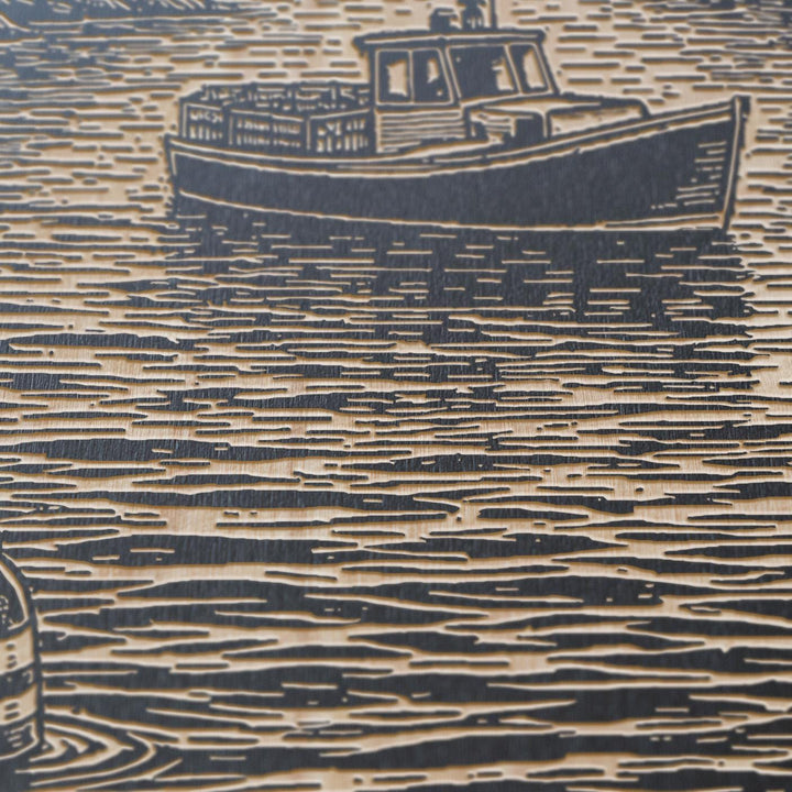 Lobster Boat Engraved Illustration