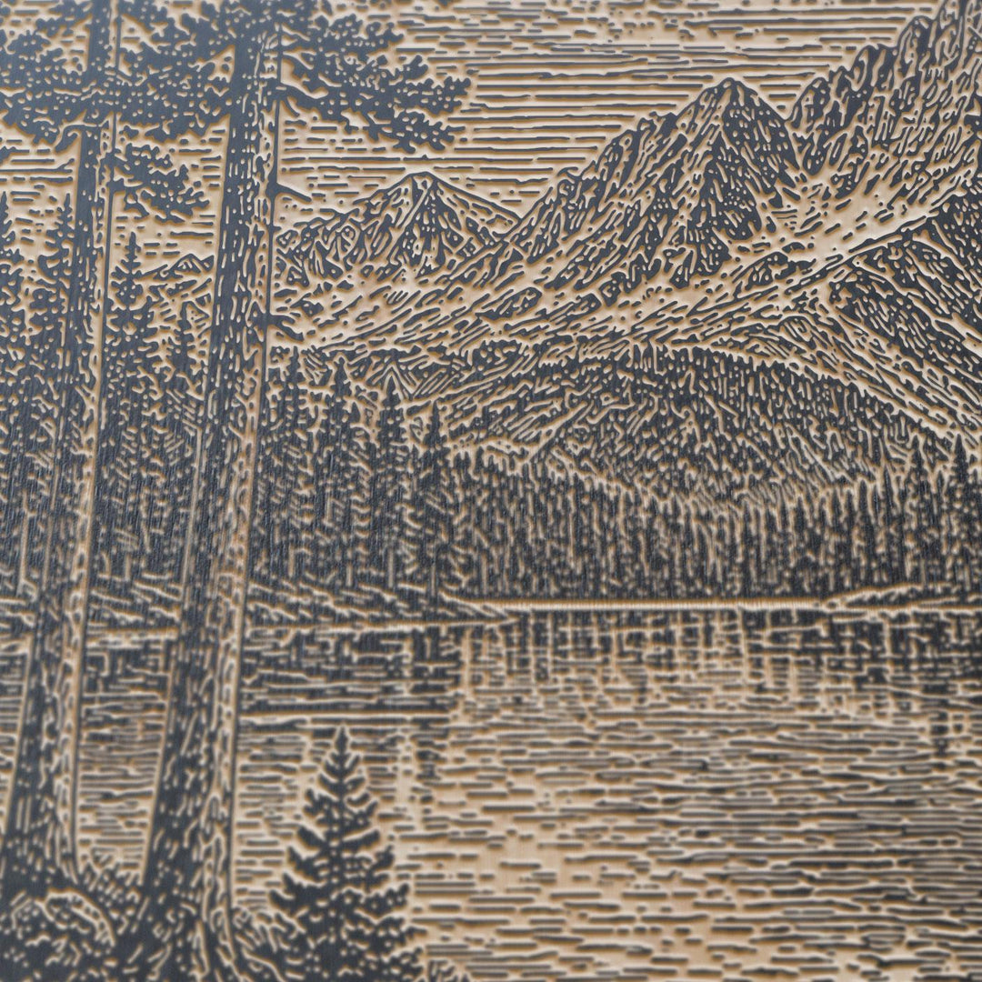 Alpine Lake Engraved Birch Art Panel