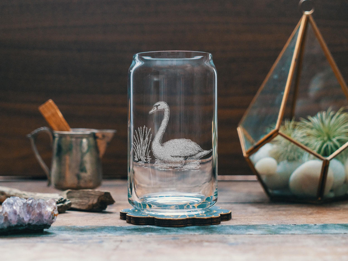 Swan Glasses | Birding Personalized Whiskey, Wine & Beer Glassware, Nature Inspired Drinkware, Elegant Waterfowl Wildlife Decor, Birder Gift