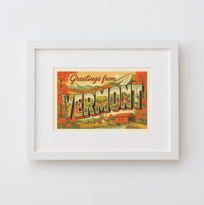 Vermont Postcard Art Print