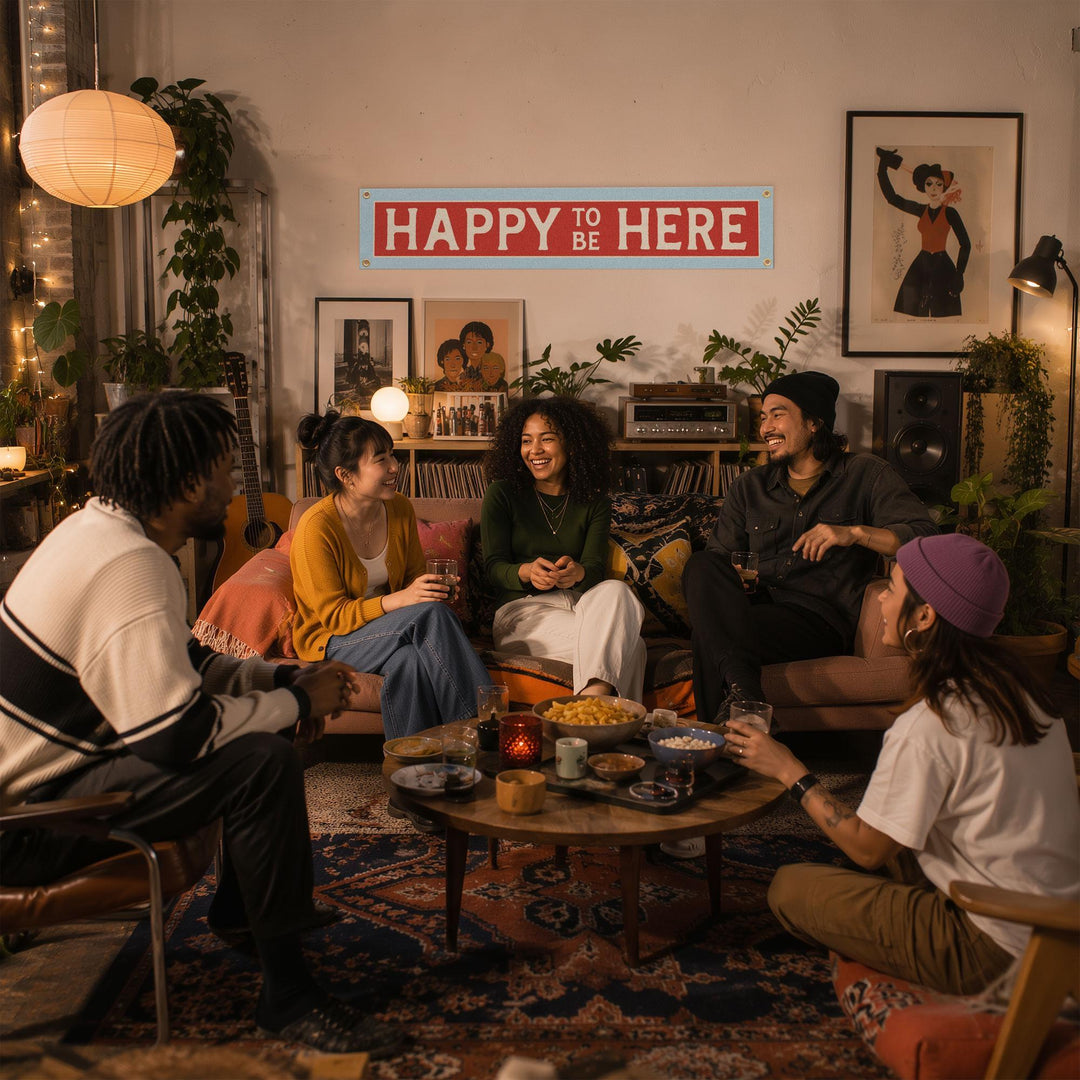 Happy To Be Here Felt Banner