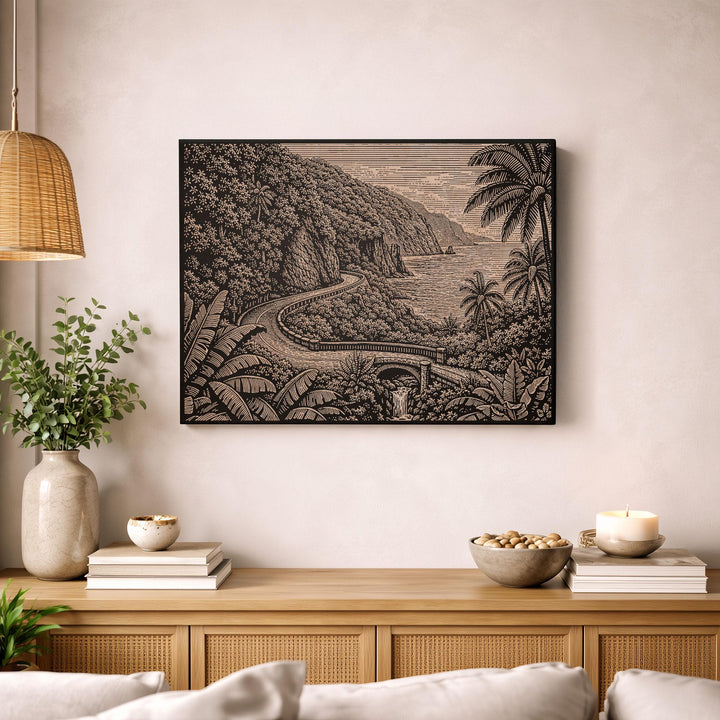 Maui Road to Hana Engraved Birch Art Panel