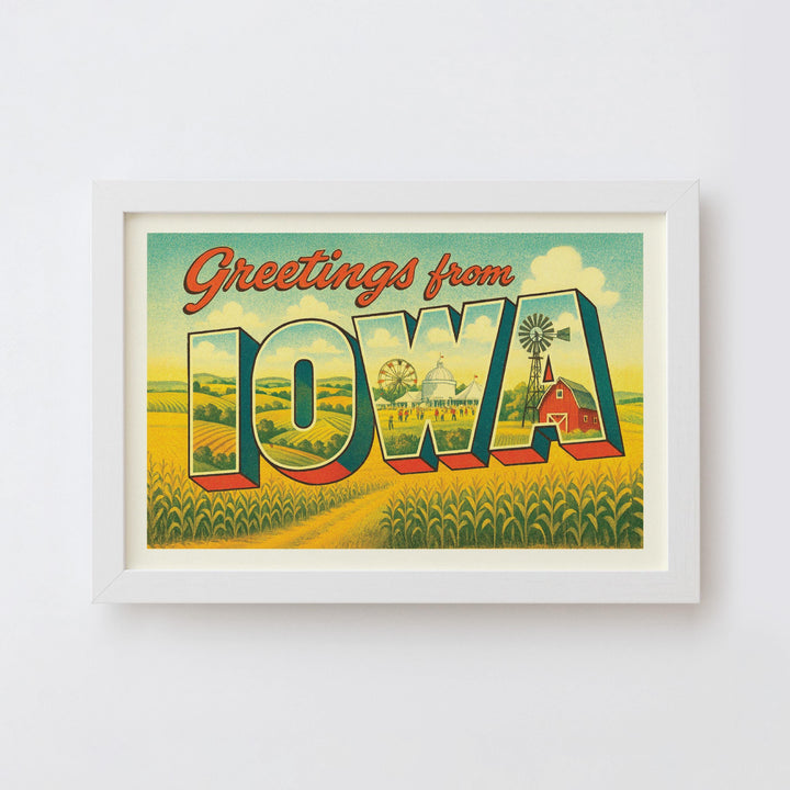 Iowa Postcard Art Print