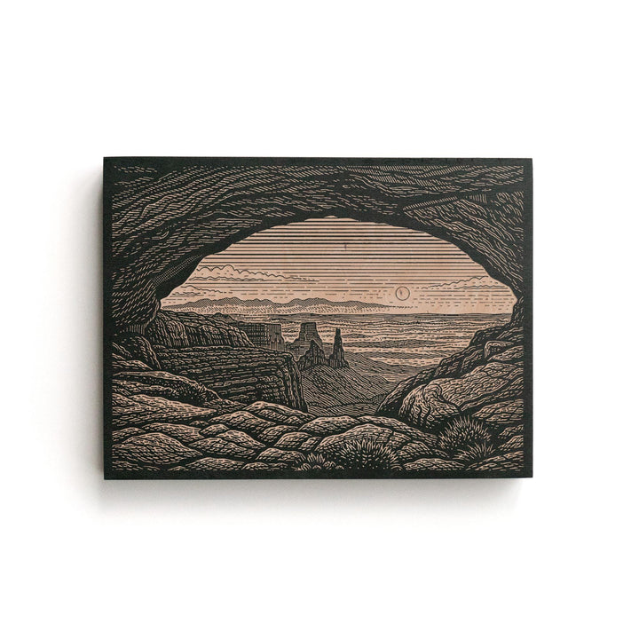 Arches Desert Window Utah Engraved Birch Art Panel