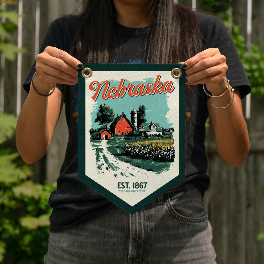 Nebraska Felt Camp Flag