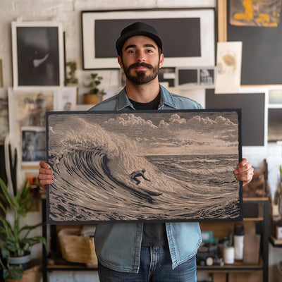 Surfer Riding Wave Art