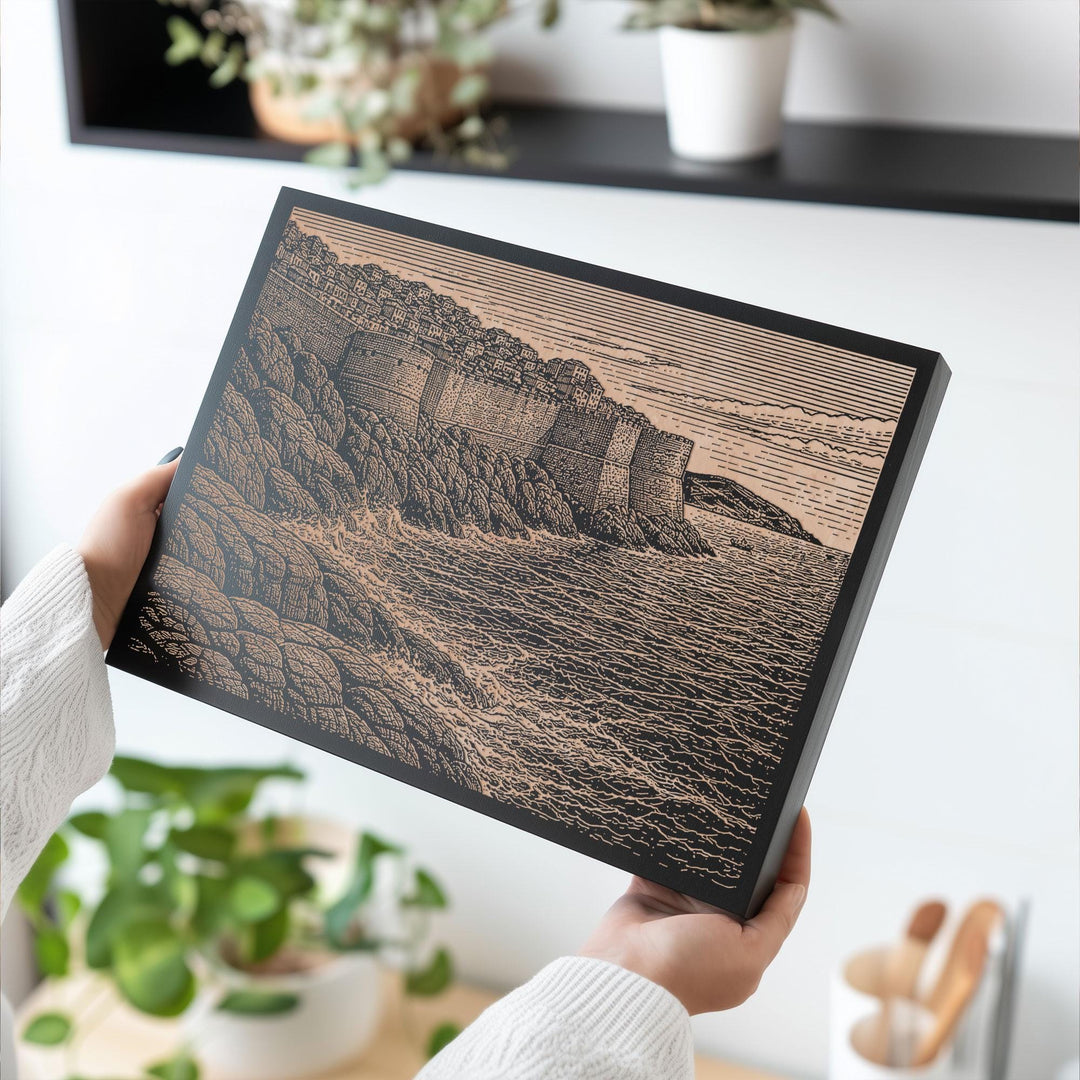 Dubrovnik Croatia Engraved Birch Art Panel