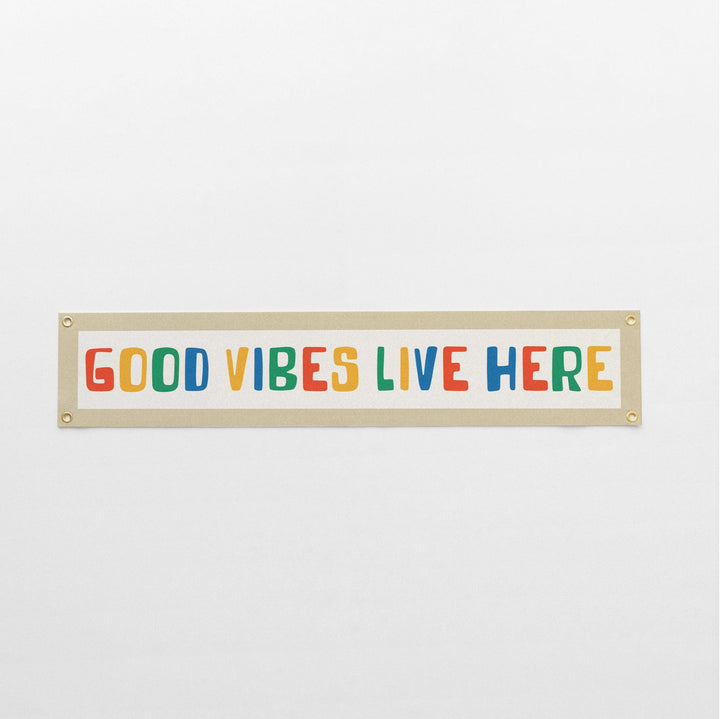 Good Vibes Live Here Felt Banner