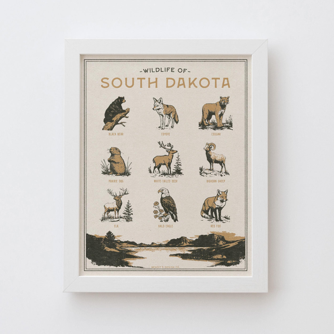 South Dakota Wildlife Print