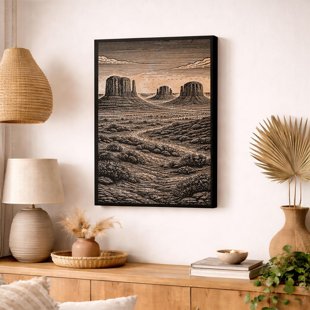 Monument Valley Engraved Birch Art Panel