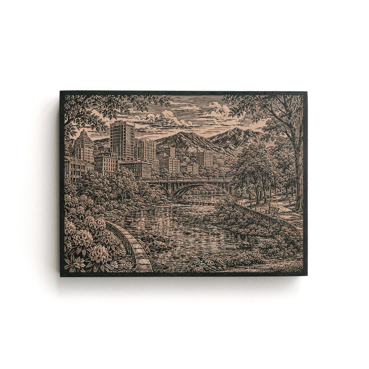 Asheville North Carolina Engraved Birch Art Panel