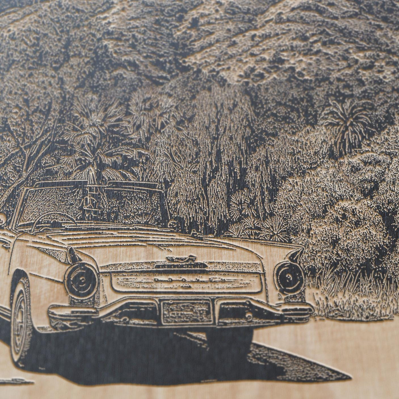 Vintage Hollywood Hills Sign Engraved Illustration