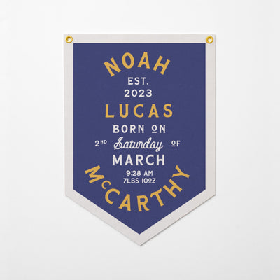 Custom Birth Stat Heritage Felt Banner