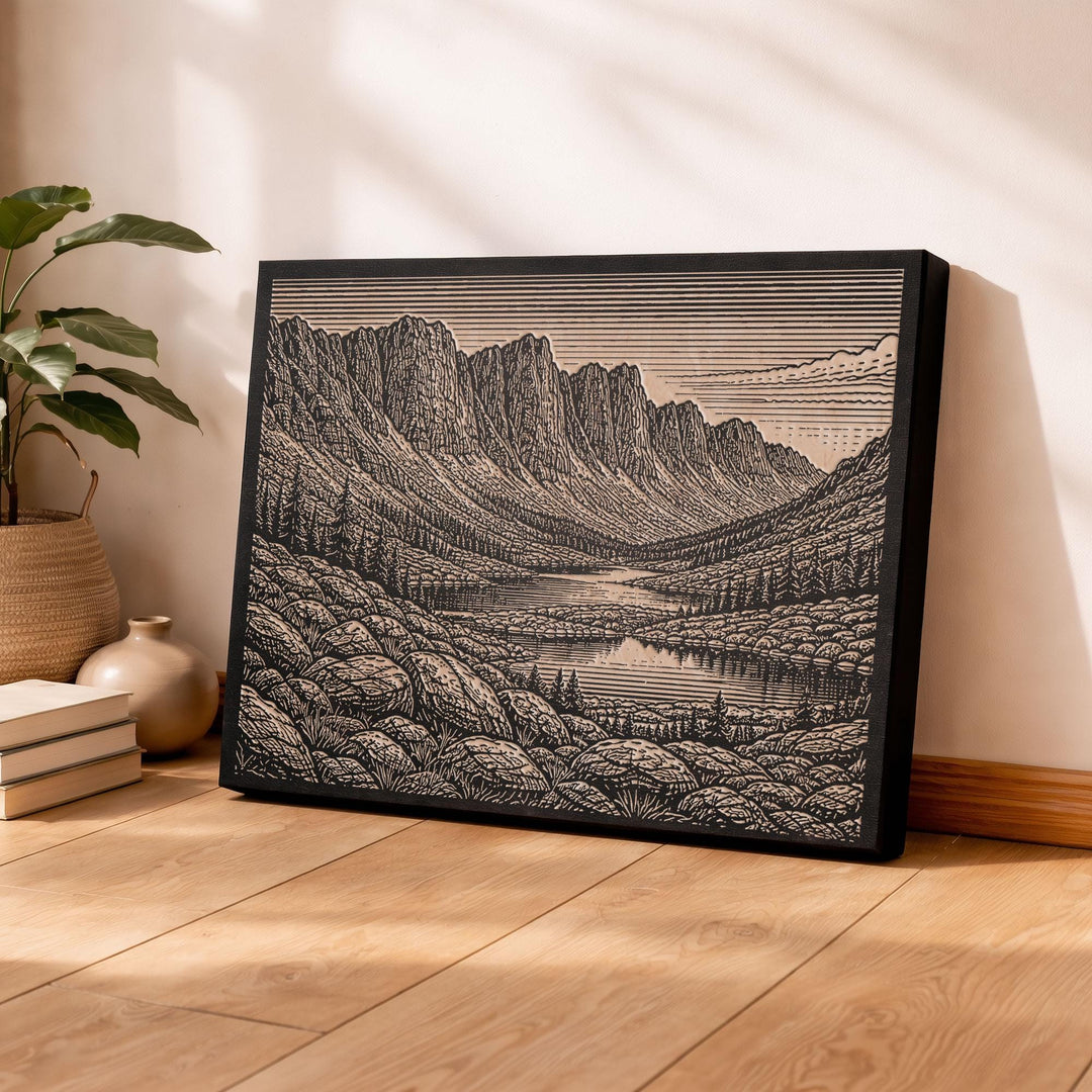 Wind River Range Engraved Birch Art Panel
