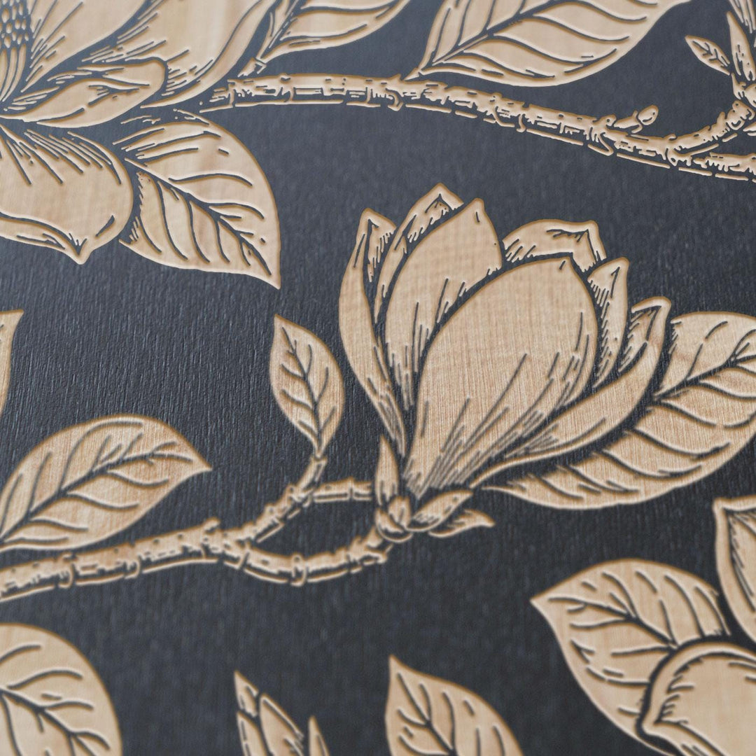 Southern Magnolia Blossoms Engraved Birch Art Panel