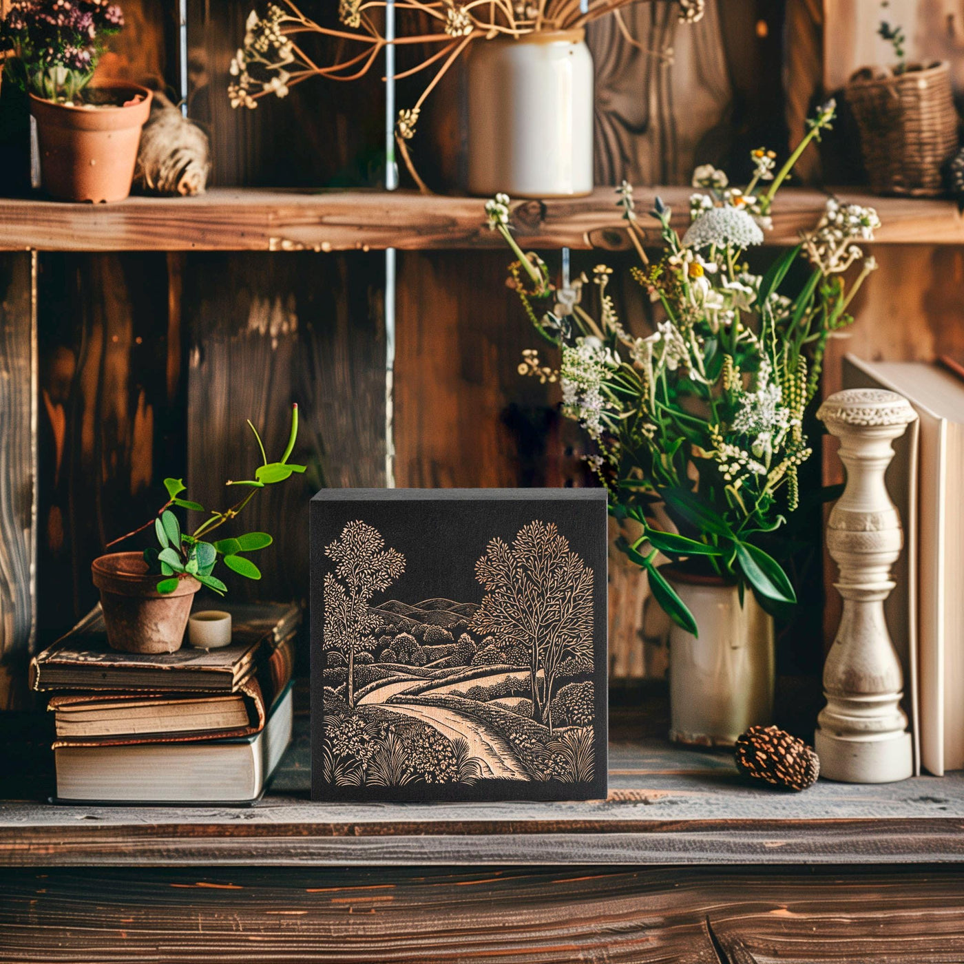 Connecticut Rand's View Engraved Wood Wall Art Panel