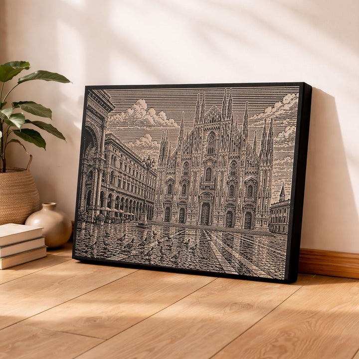 Duomo di Milano Engraved Birch Art Panel