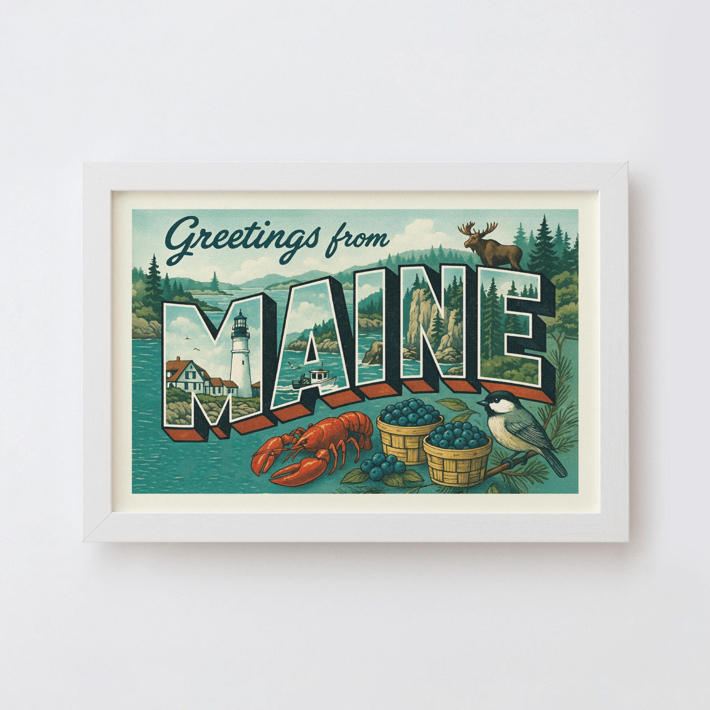Maine Postcard Art Print