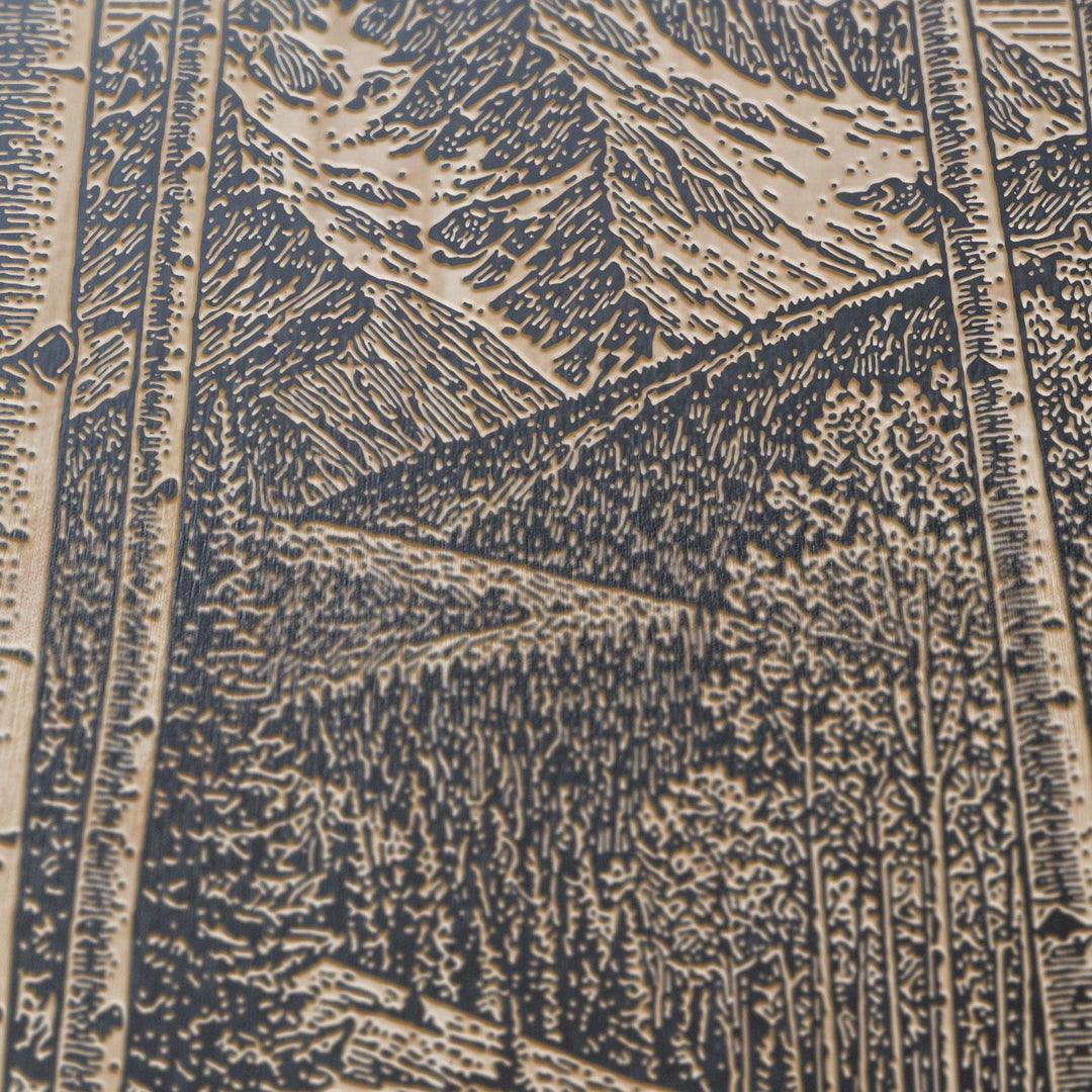 Aspen Grove and Peak View Engraved Birch Art Panel