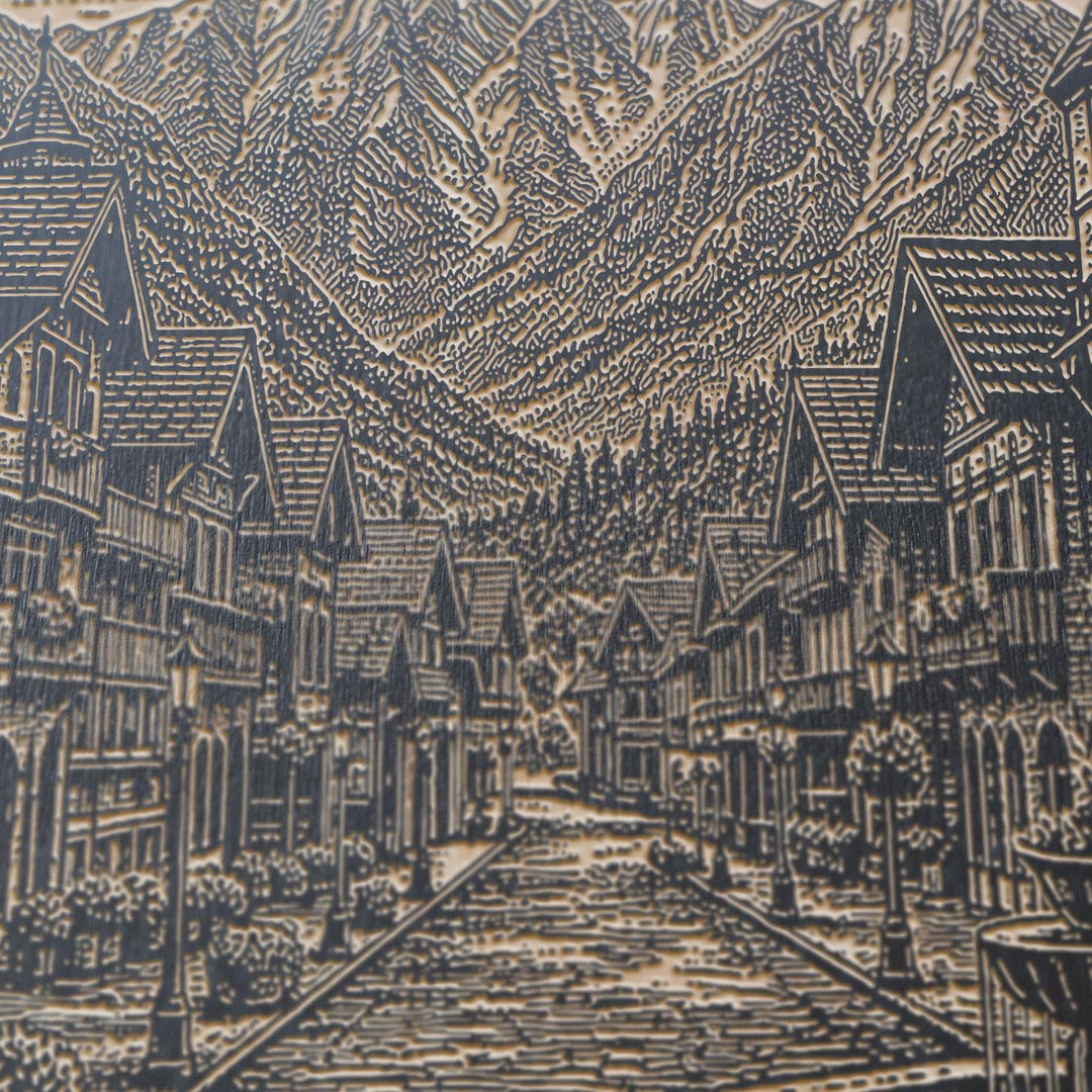 Leavenworth Alpine Village Engraved Birch Art Panel