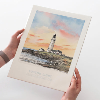 Boston Light Lighthouse Massachusetts Wall Art Print