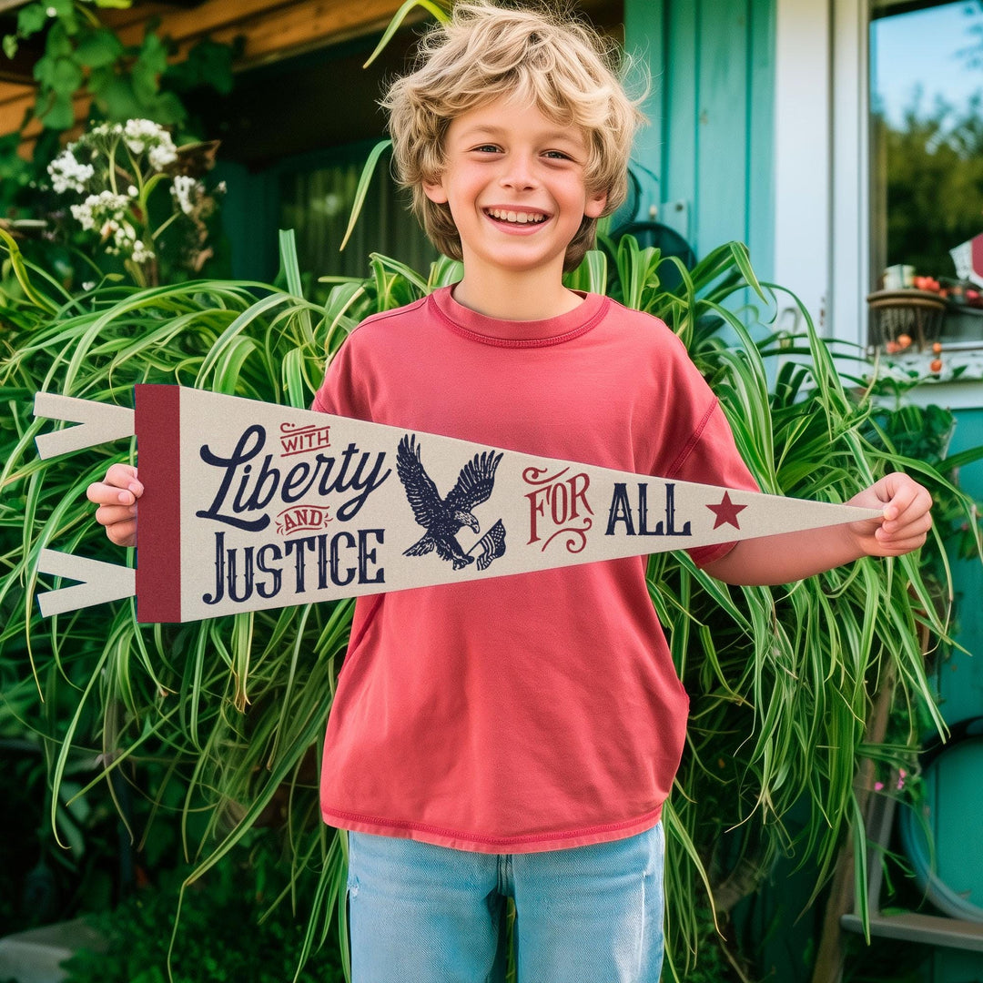 With Liberty and Justice for All Felt Pennant