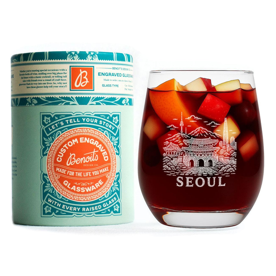 Seoul South Korea Engraved Glass