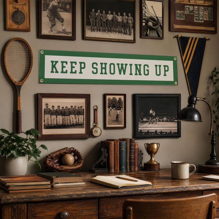Keep Showing Up Felt Banner