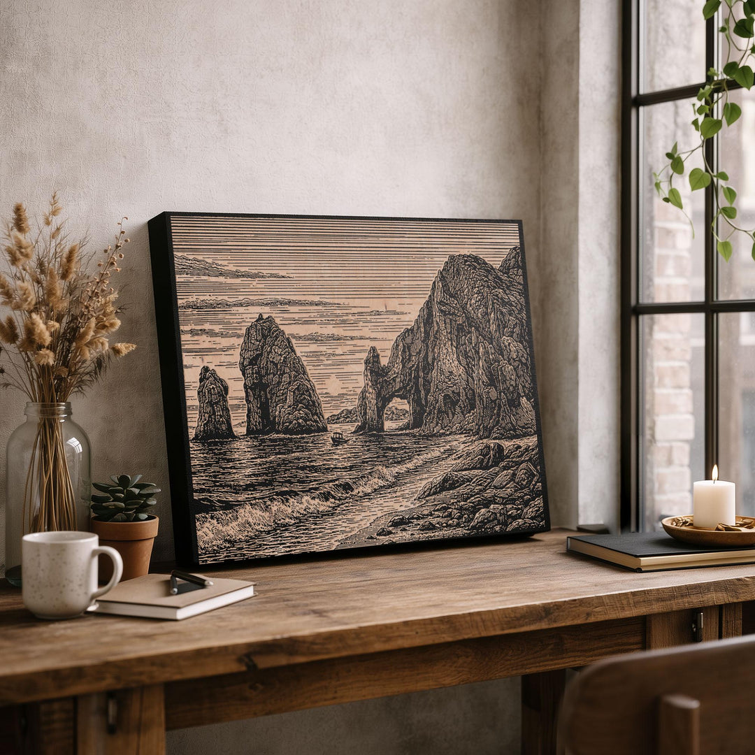 El Arco Cabo Engraved Birch Art Panel