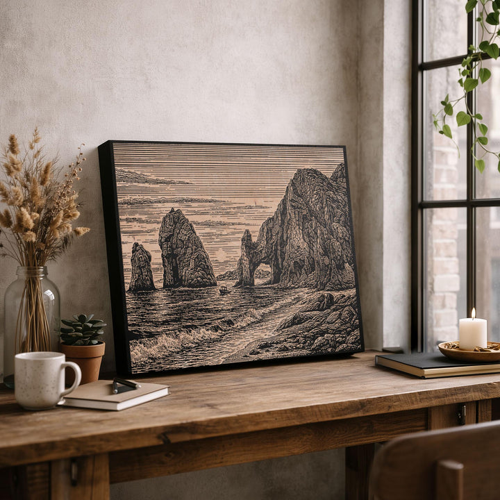 El Arco Cabo Engraved Birch Art Panel