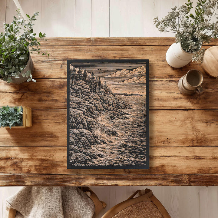 Acadia National Park Engraved Birch Art Panel