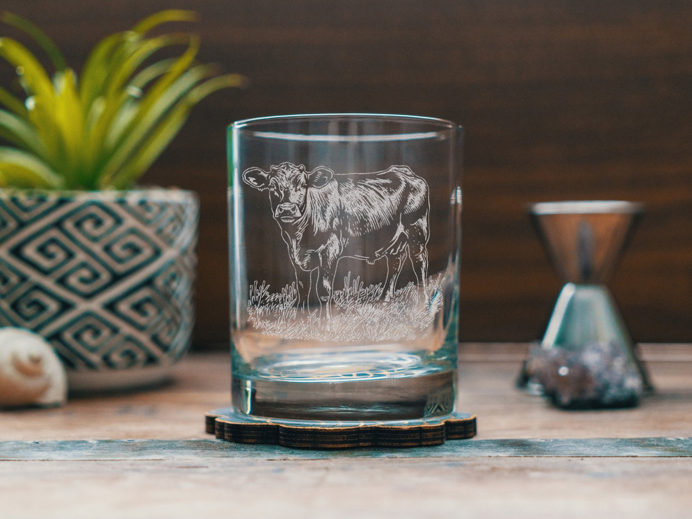 Cow Glasses | Personalized Whiskey, Wine & Beer Etched Glassware, 4H Farmer Gifts, Farmhouse Décor, Dairy Cow Gift, Vintage Milk Bottle