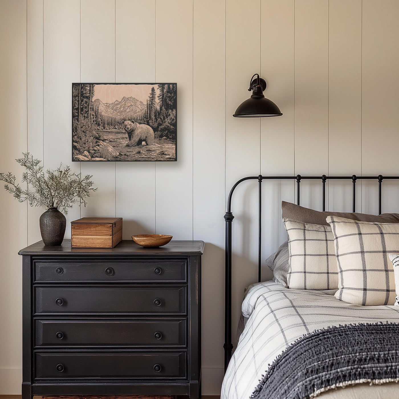 Grizzly Bear in a River Wall Art