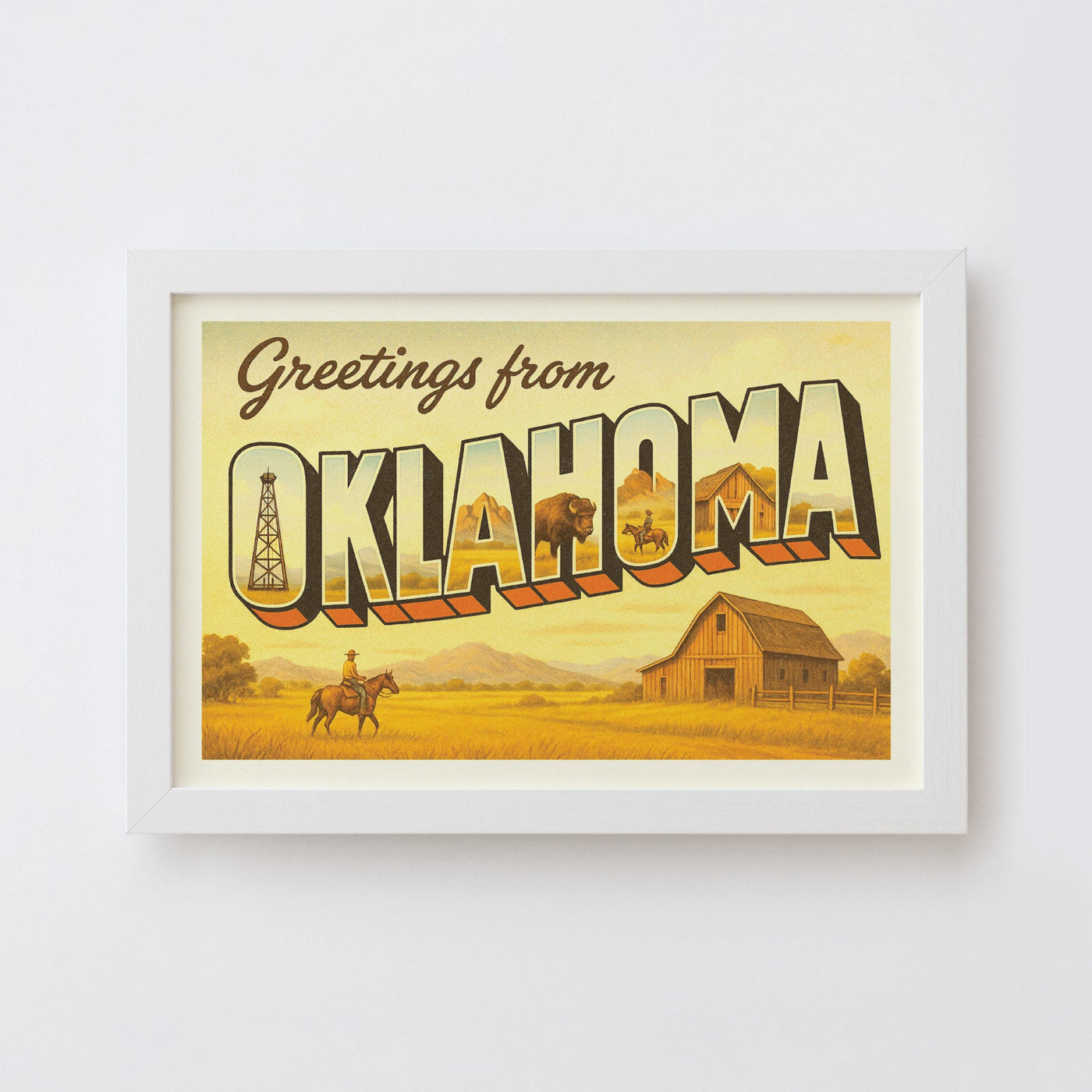 Oklahoma Postcard Art Print