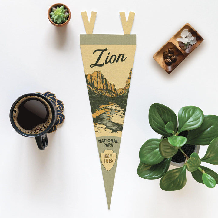 Zion National Park Felt Pennant