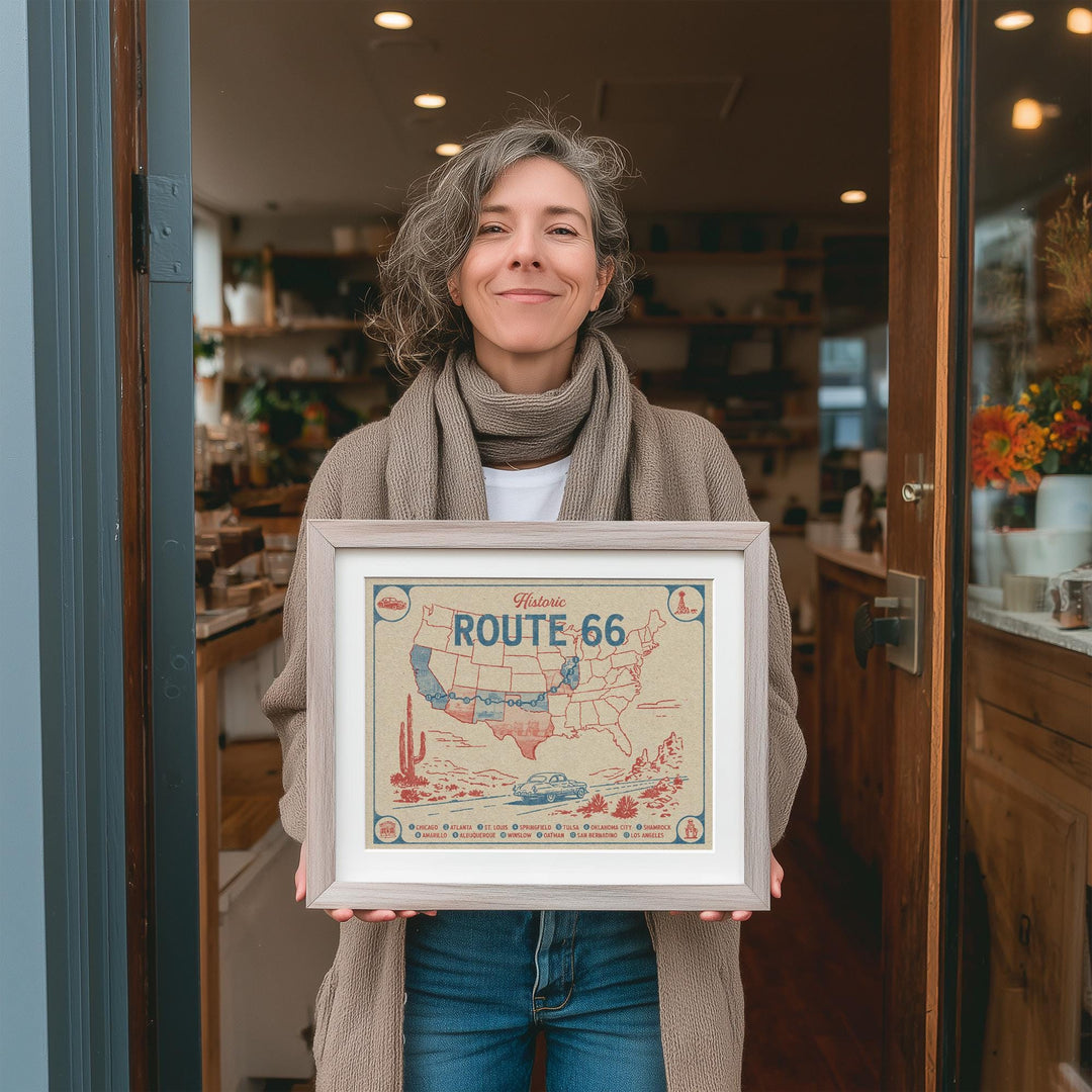 Route 66 Map Art Print