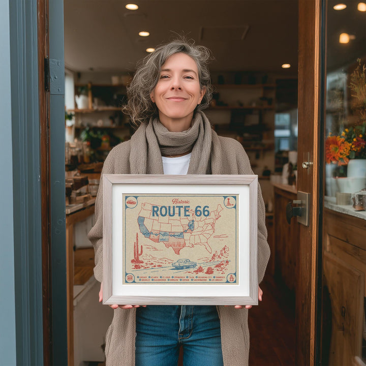 Route 66 Map Art Print