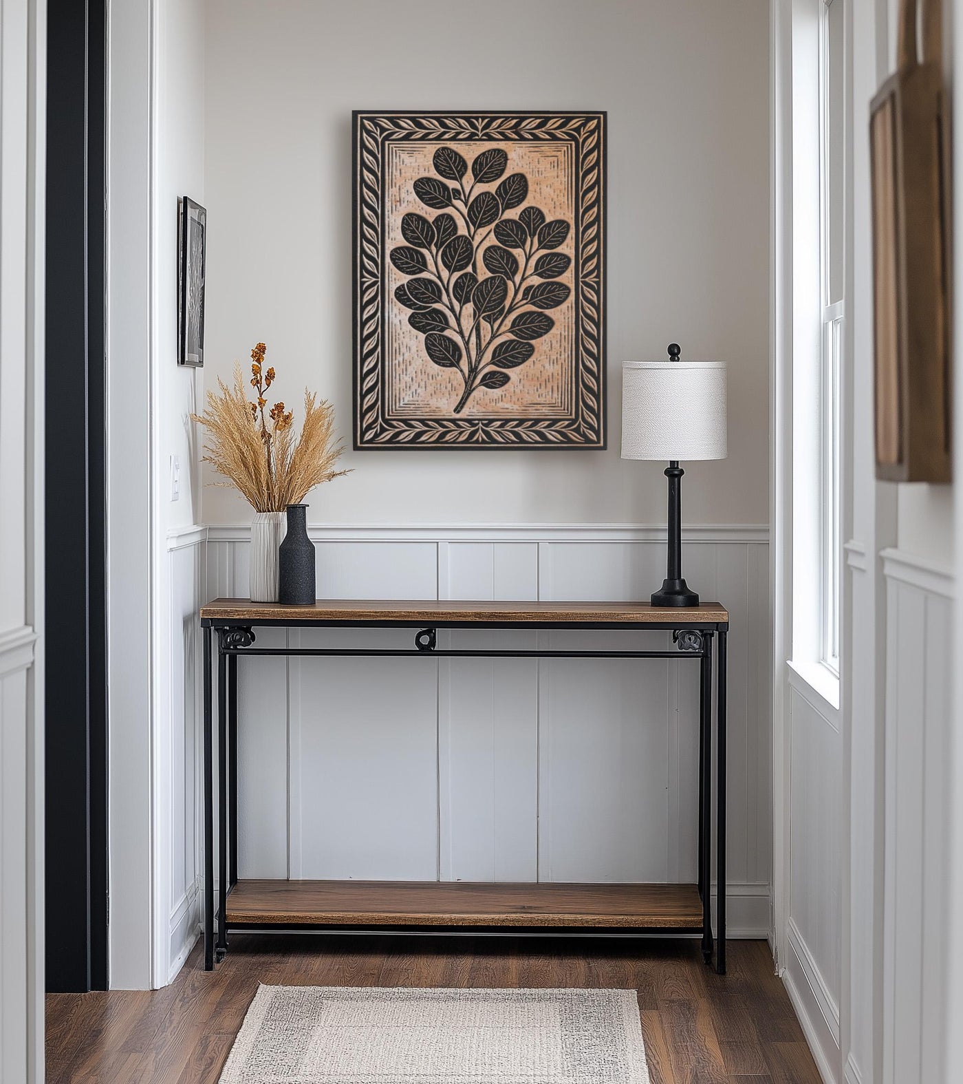 Eucalyptus Branch Engraved Birch Illustration