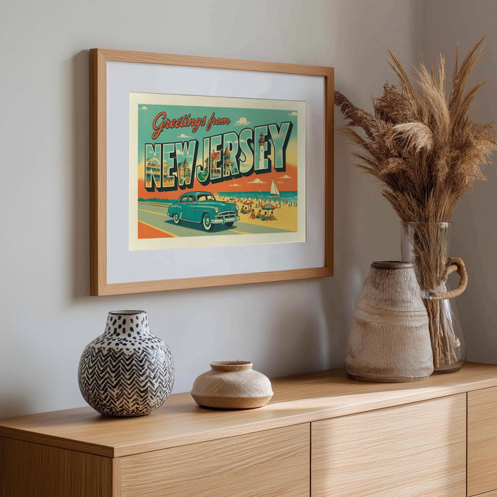 New Jersey Postcard Art Print